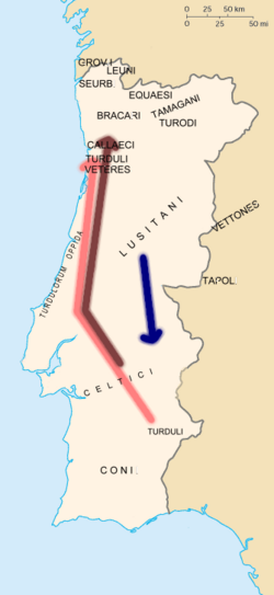 Mapa de Portugal tribos principais
