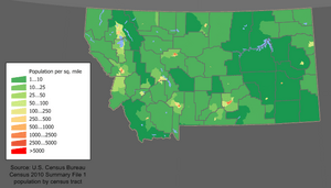 Montana population map
