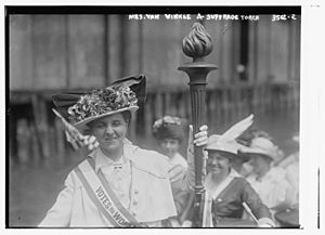 Mrs. Van Winkle and Suffrage torch LCCN2014699598