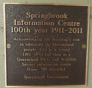 Plaque at former State School, Springbrook, Queensland