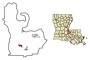 Location of Fordoche in Pointe Coupee Parish, Louisiana.