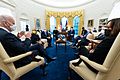 President Joe Biden meets with a bipartisan group of governors and mayors