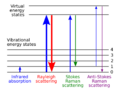 Raman energy levels