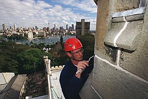 Restoration Stone Mason and View of Sydney