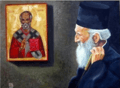 Serbian Patriarch Pavle and Saint Nicholas