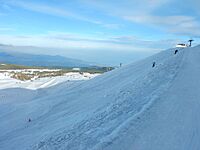 Skiing Etna nord, slope anfiteatro