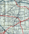 Stouffer's Railroad Map of Kansas 1915-1918 Marion County