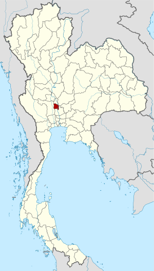 Map of Thailand highlighting Ang Thong province