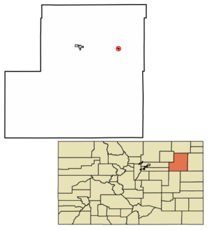 Location within Washington County and Colorado