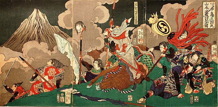 Yamamoto Kansuke killed at Kawanakajima