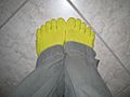 Yellow-green toe socks