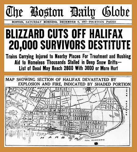 19171208 Halifax explosion with map - The Boston Daily Globe