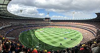 2017 AFL Grand Final panorama during national anthem