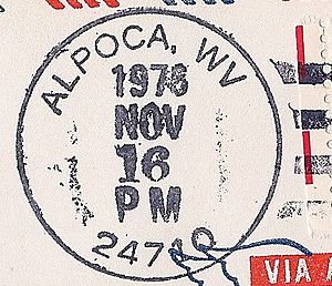 Alpoca WV postmark