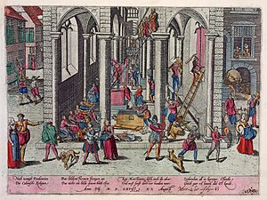 Beeldenstorm (Iconoclastic Fury) in Antwerpen 1566 Frans Hogenberg