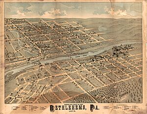 Birds-eye view of the Bethlehems, Pa. LOC 2015585060