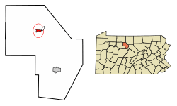 Location of Emporium in Cameron County, Pennsylvania.