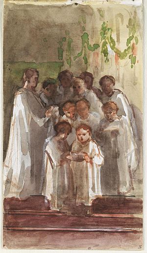 Choir singing on Christmas Day by Louisa Anne (née Stuart), Marchioness of Waterford
