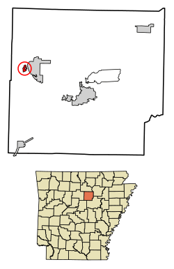 Location of Higden in Cleburne County, Arkansas.