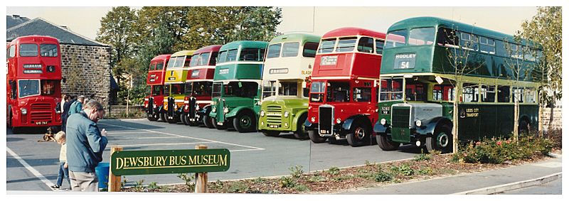 A scene from the first anniversary Open Day at the Dewsbury Bus Museum in 1990