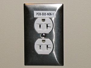 Electrical outlet with label