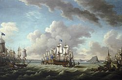 Escadre de Richard Howe en vue de Gibraltar 1782