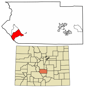 Location of the Coaldale CDP in Fremont County, Colorado.