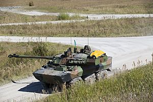 French Army AMX-10 RC armored vehicle prepares to fire during exericse