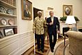 George W. Bush and Nelson Mandela - walking - Oval Office - May 17 2005