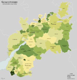 Gloucestershire 1832 Map