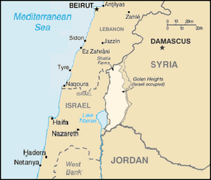 Location of Golan Heights