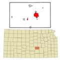 Harvey County Kansas Incorporated and Unincorporated areas Newton Highlighted