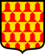 Heraldic Shield Vairy or and gules.svg