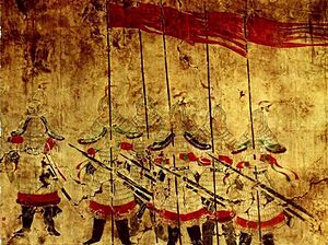 Honour guard of Princess Changle (长乐公主墓), Zhao Mausoleum, Shaanxi province. Tang Zhenguan year 17, ie 644 CE