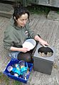 Inspecting Moth Trap at Gunnersbury Triangle