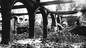 Interior of the Famous Library at Louvain destroyed during World War I