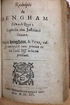 John Fortescue, De Laudibus Legum Angliae (2nd ed, 1660, Hengham title page) - 20131204