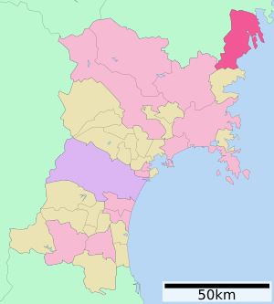 Location of Kesennuma in Miyagi Prefecture