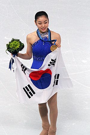 Kim 2010 Olympic medal ceremony