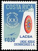LACSA 20 aniv stamps 50 cents 1967