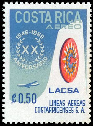 LACSA 20 aniv stamps 50 cents 1967
