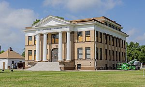 Lipscomb County courthouse in Lipscomb. Shown here undergoing restoration in May 2020.