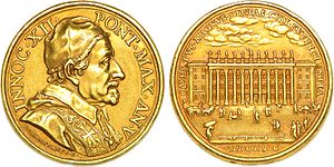 Médaille annuelle en or du Vatican à l'effigie du Pape Innocent XII, 1695