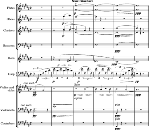 Mahler Gieng heut' Morgen uber's feld final bars of the orchestral arrangement