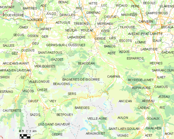 Map of the commune de Bagnères-de-Bigorre