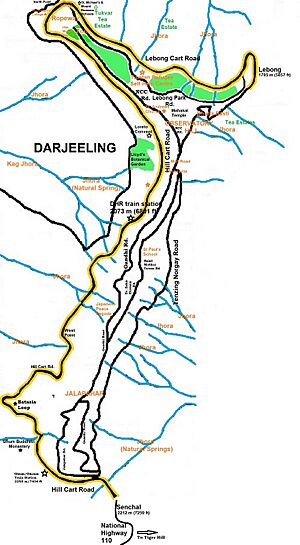 Map of Darjeeling Municipality, Darjeeling District, West Bengal India