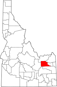 Map of Idaho highlighting Jefferson County
