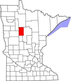 Map of Minnesota highlighting Hubbard County