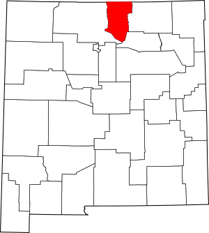 Map of New Mexico highlighting Taos County