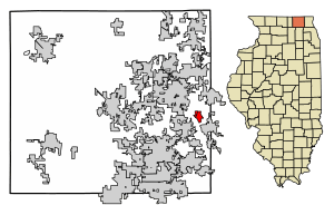 Location of Holiday Hills in McHenry County, Illinois.
